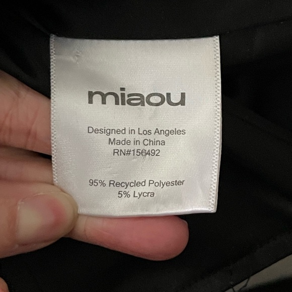 MIAOU Crop Top AGNES Corset Black Stretch Tue Sleeveless with Square Neckline Lg - Picture 10 of 11